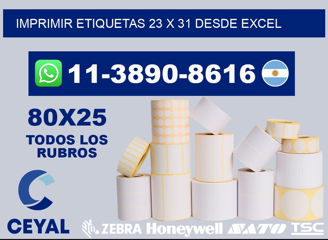 imprimir etiquetas 23 x 31 desde excel