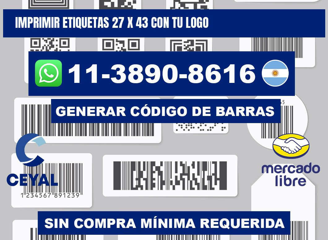 imprimir etiquetas 27 x 43 con tu logo