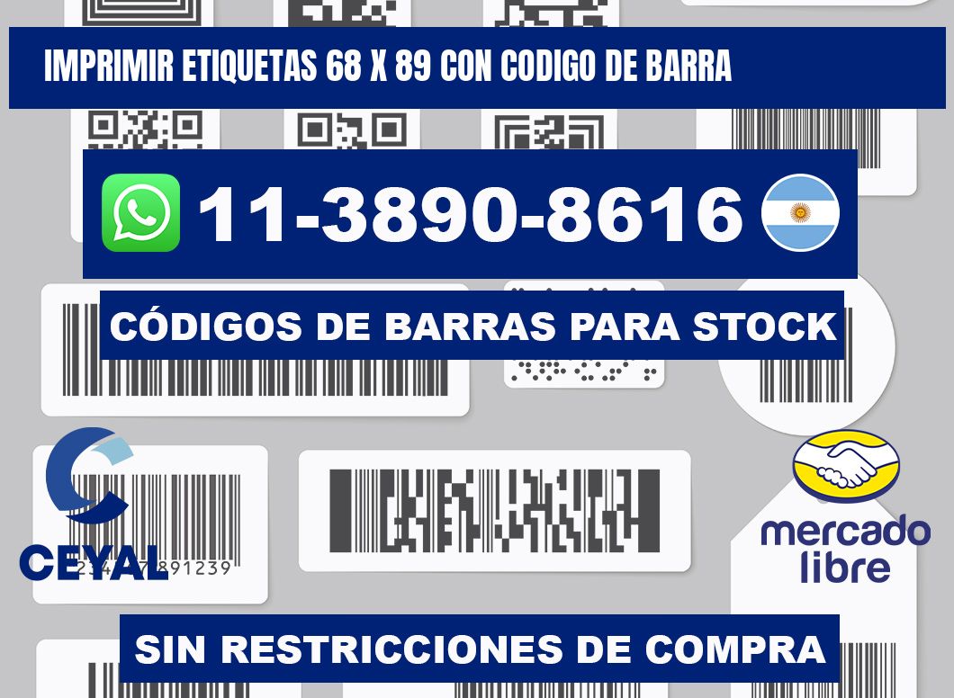 imprimir etiquetas 68 x 89 con codigo de barra