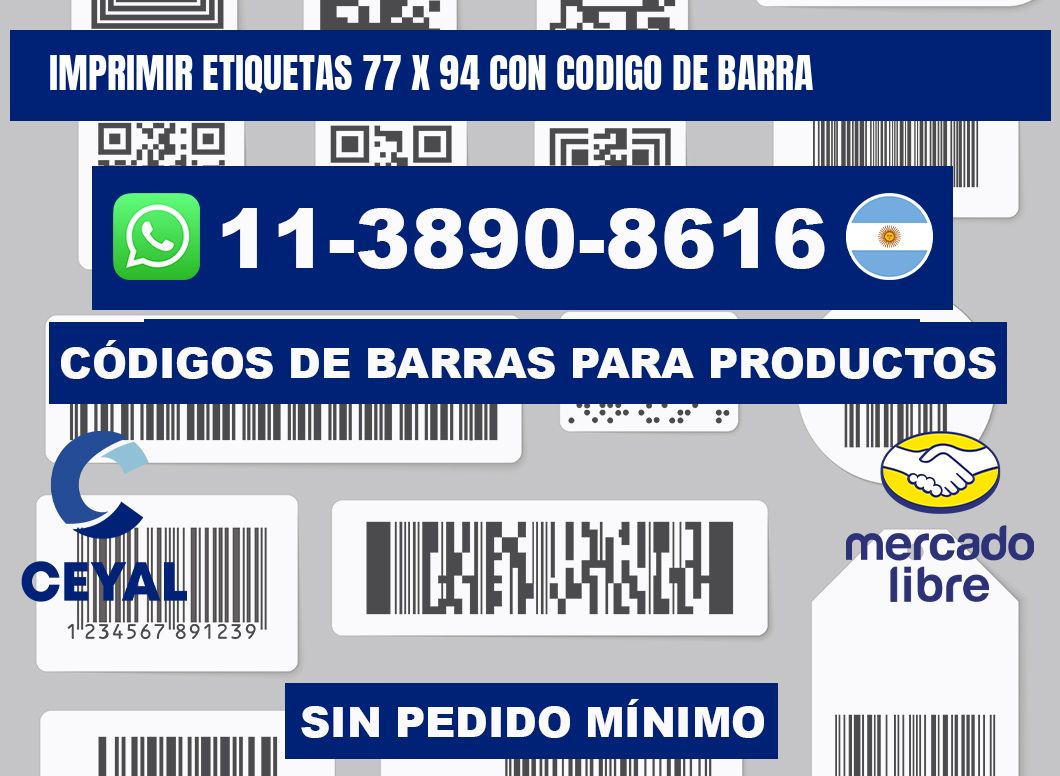 imprimir etiquetas 77 x 94 con codigo de barra
