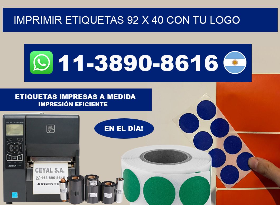 imprimir etiquetas 92 x 40 con tu logo