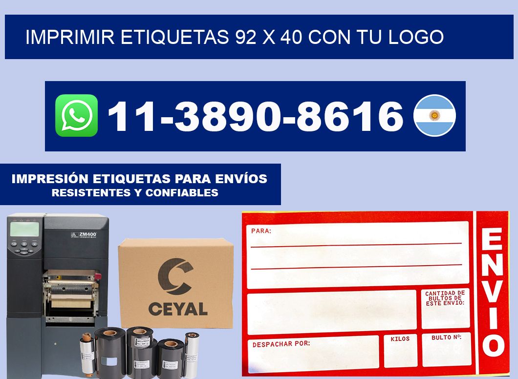 imprimir etiquetas 92 x 40 con tu logo