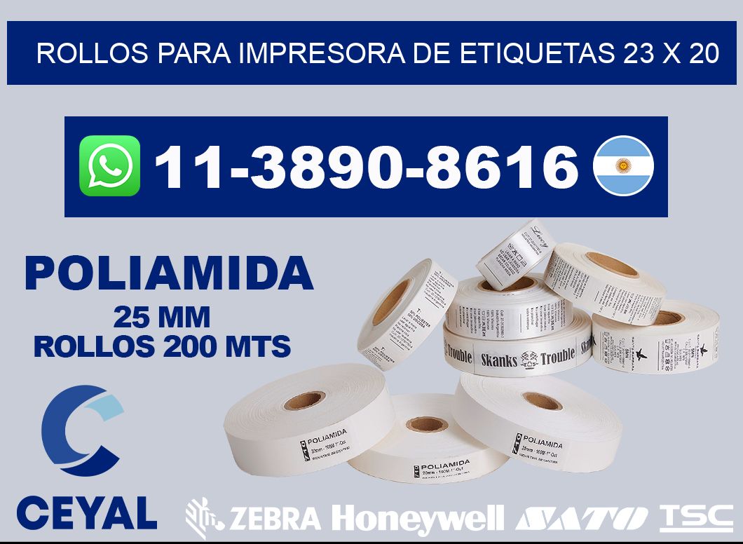 rollos para impresora de etiquetas 23 x 20