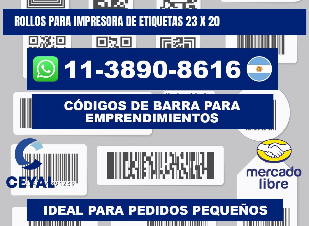 rollos para impresora de etiquetas 23 x 20