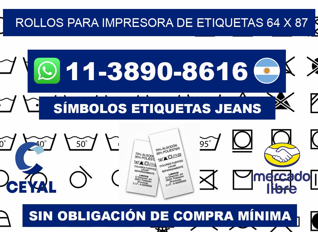 rollos para impresora de etiquetas 64 x 87