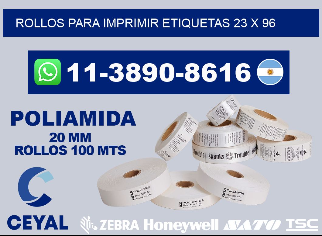 rollos para imprimir etiquetas 23 x 96
