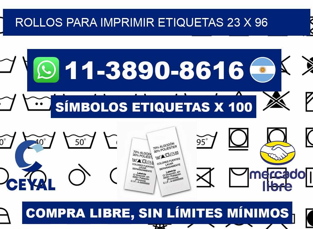 rollos para imprimir etiquetas 23 x 96