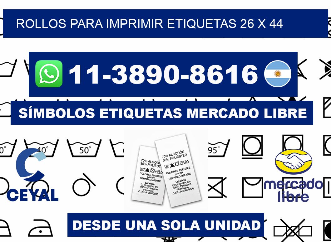 rollos para imprimir etiquetas 26 x 44