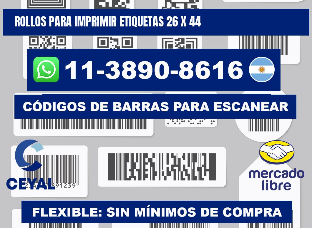 rollos para imprimir etiquetas 26 x 44