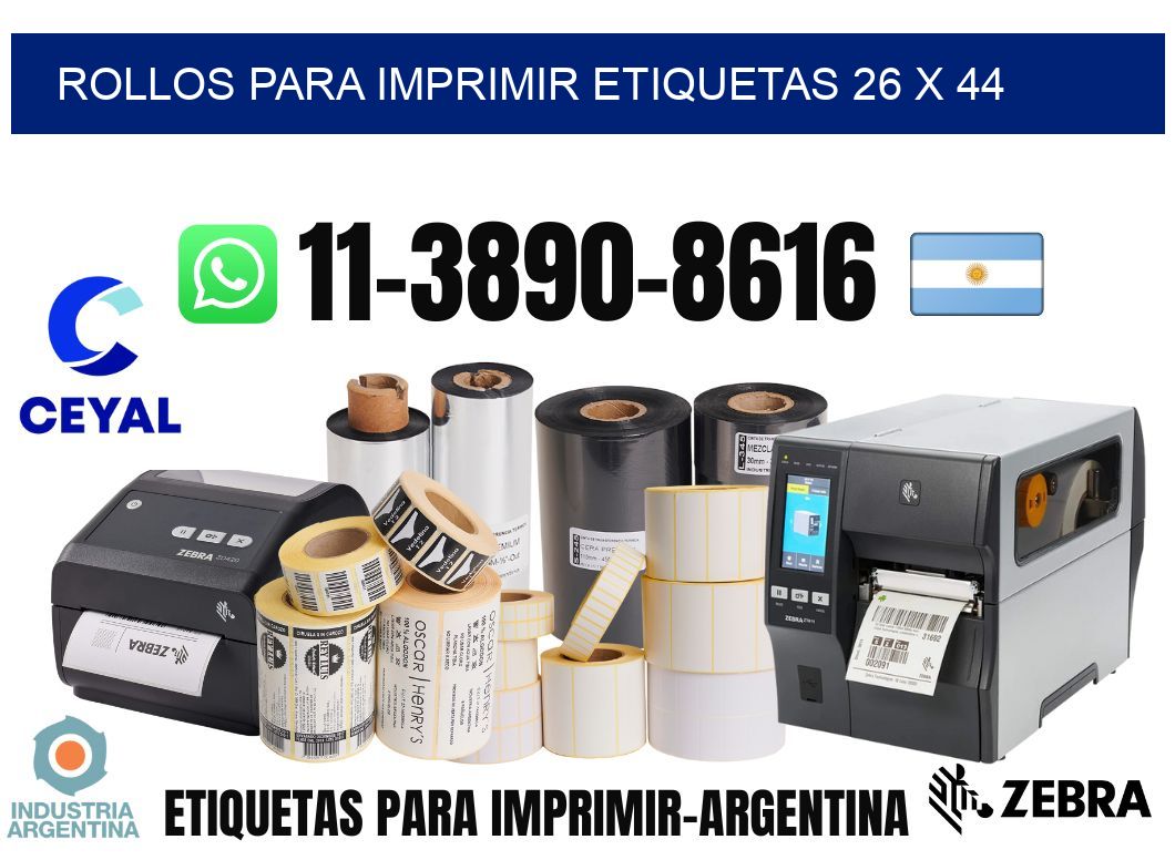 rollos para imprimir etiquetas 26 x 44