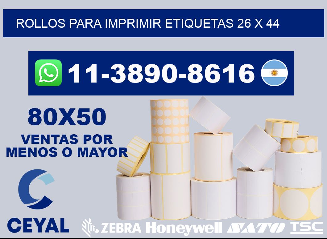 rollos para imprimir etiquetas 26 x 44