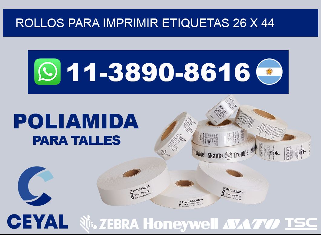 rollos para imprimir etiquetas 26 x 44