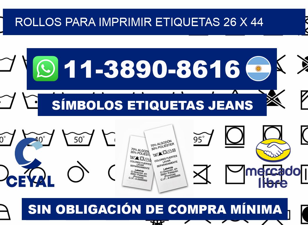 rollos para imprimir etiquetas 26 x 44