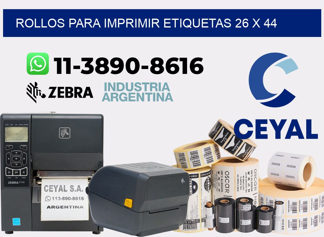 rollos para imprimir etiquetas 26 x 44