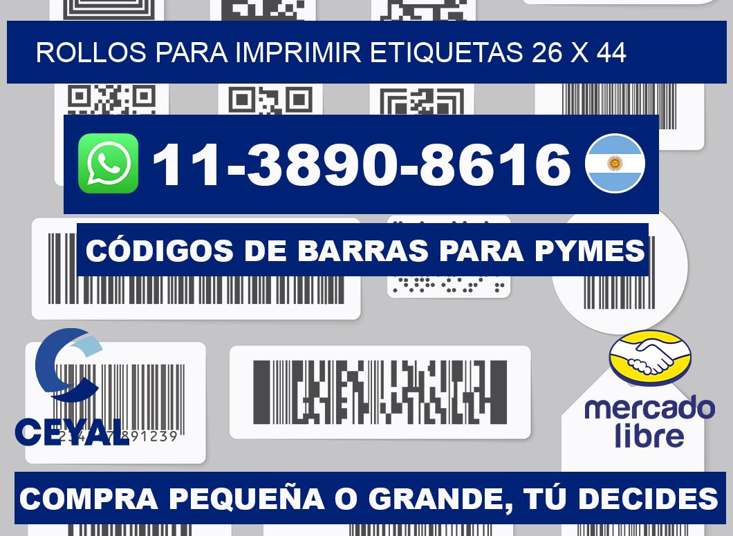 rollos para imprimir etiquetas 26 x 44