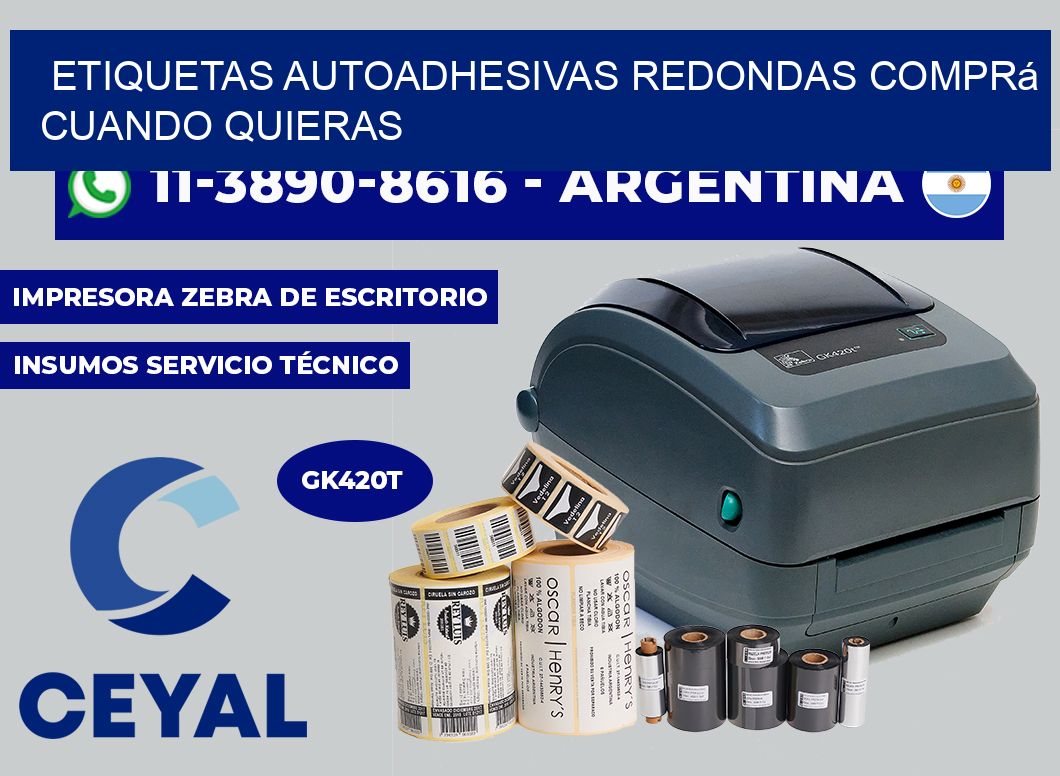 ETIQUETAS AUTOADHESIVAS REDONDAS Comprá cuando quieras