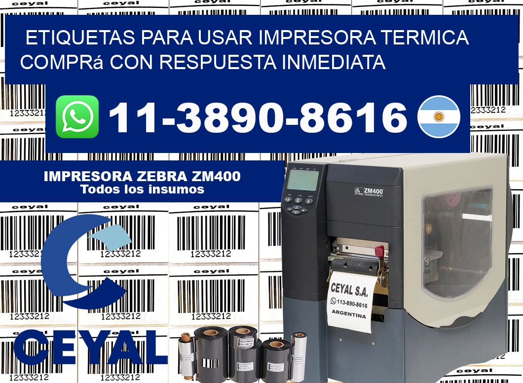 ETIQUETAS PARA USAR IMPRESORA TERMICA Comprá con respuesta inmediata