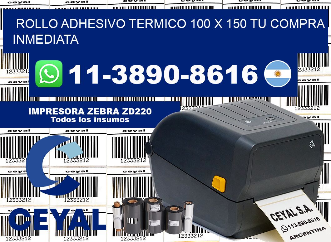ROLLO ADHESIVO TERMICO 100 X 150 Tu compra inmediata