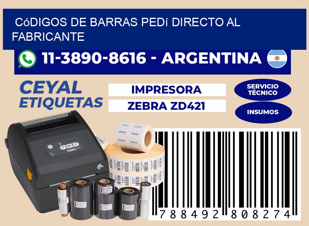 códigos de barras Pedí directo al fabricante