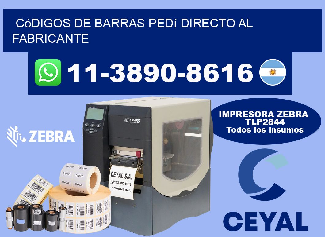 códigos de barras Pedí directo al fabricante