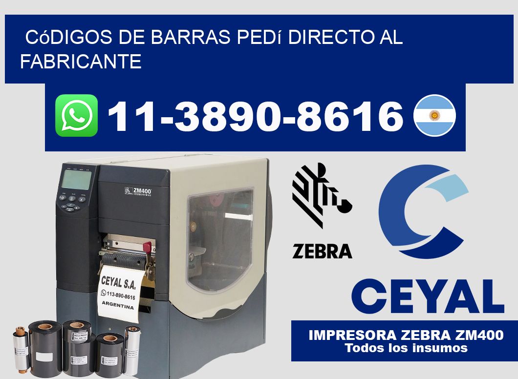 códigos de barras Pedí directo al fabricante