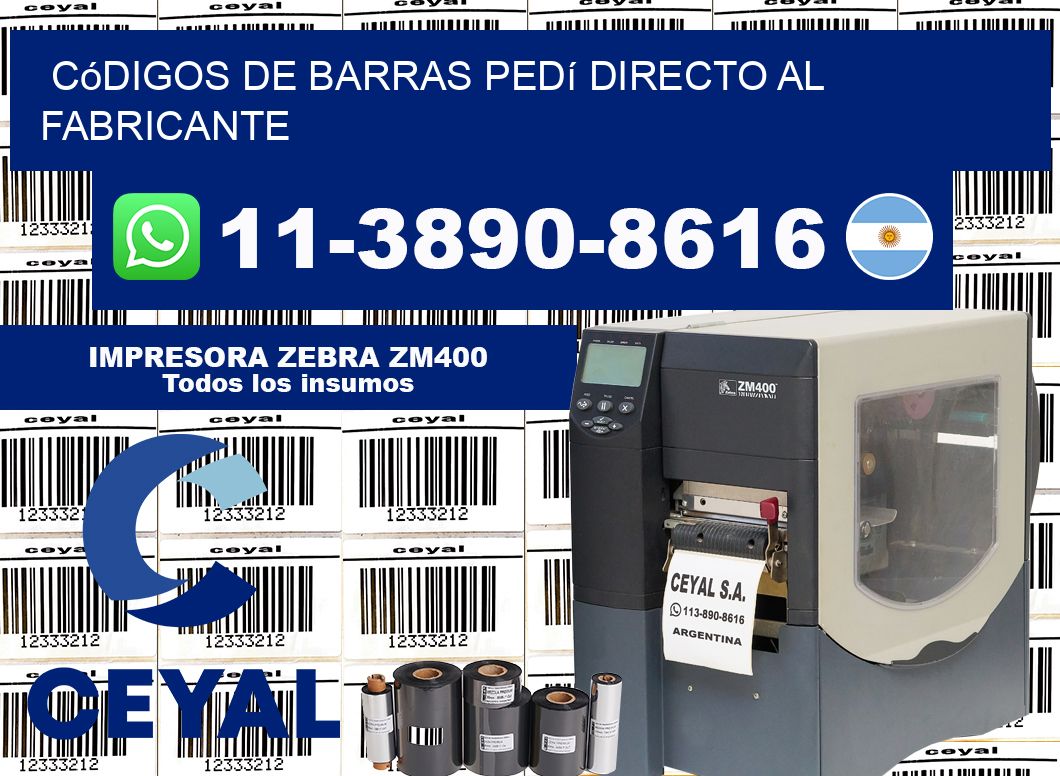 códigos de barras Pedí directo al fabricante