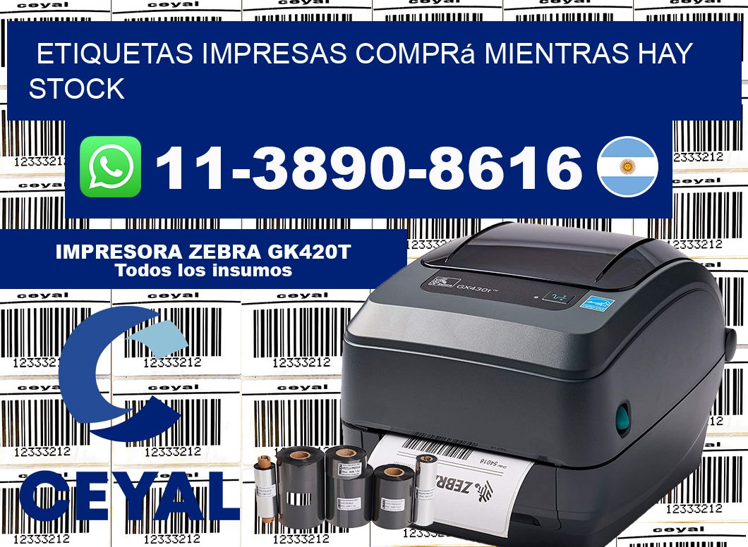 etiquetas impresas Comprá mientras hay stock