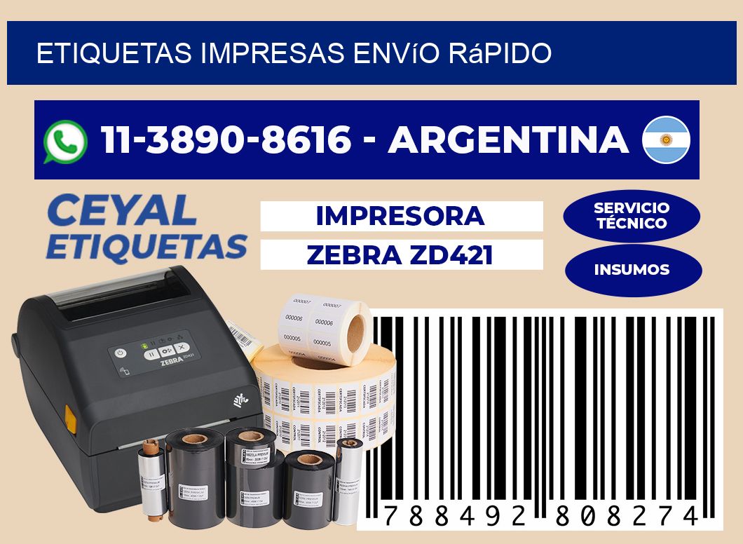 etiquetas impresas Envío rápido