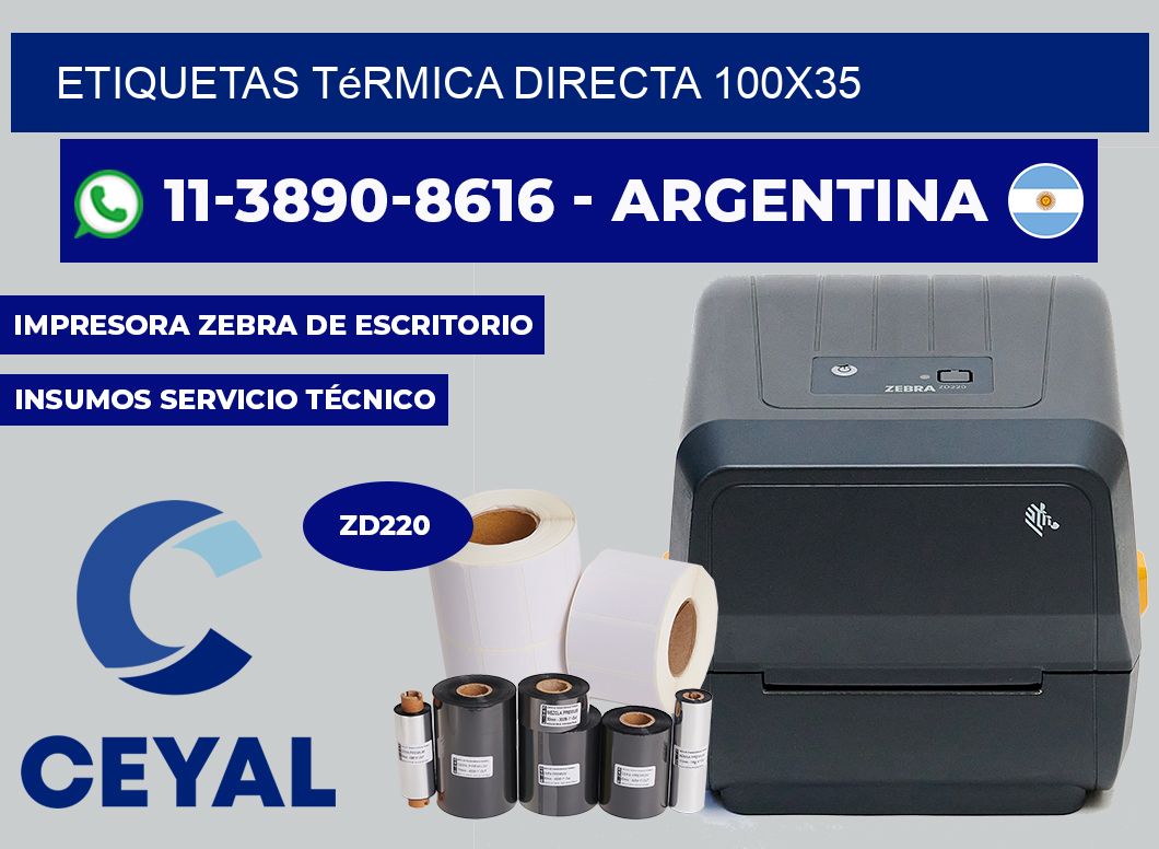 etiquetas térmica directa 100X35