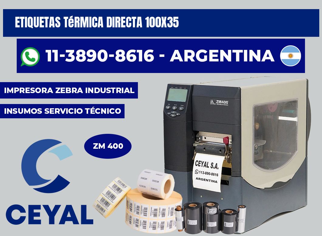 etiquetas térmica directa 100X35