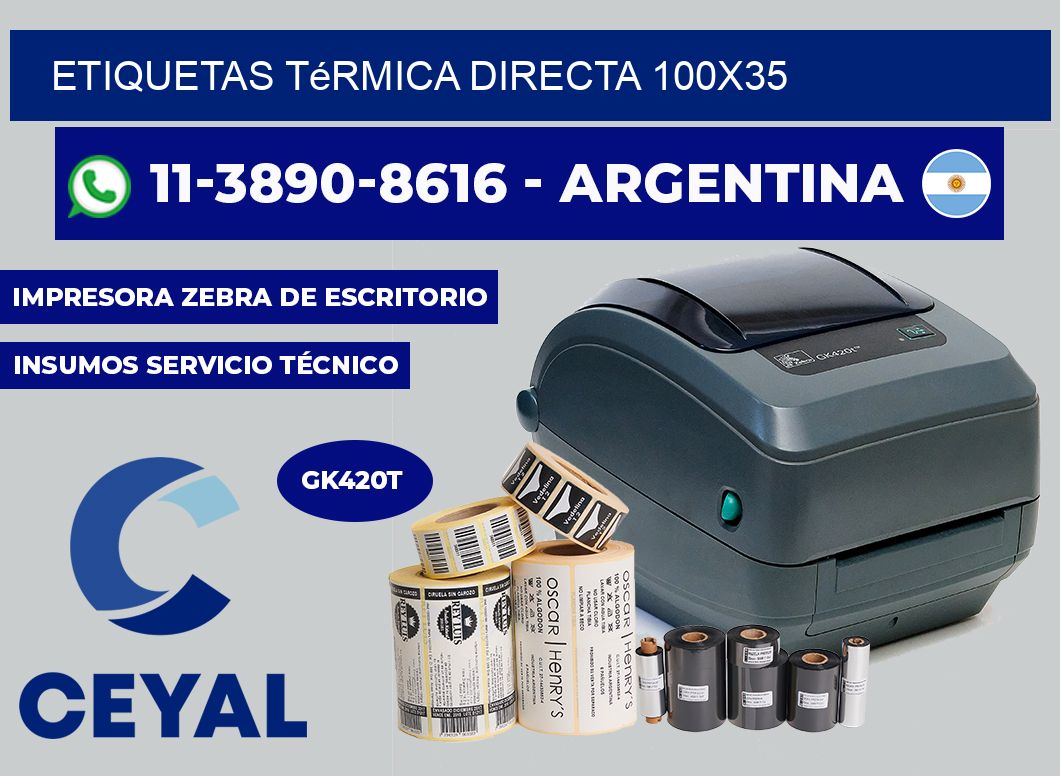 etiquetas térmica directa 100X35