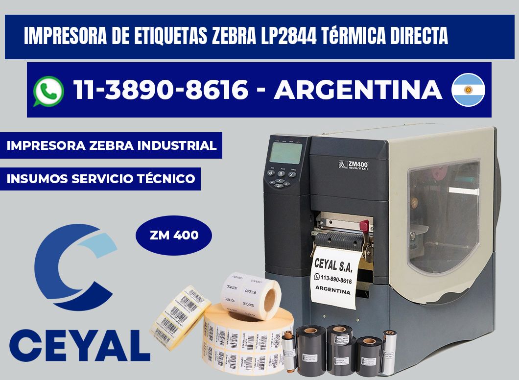 impresora de etiquetas zebra LP2844 térmica directa