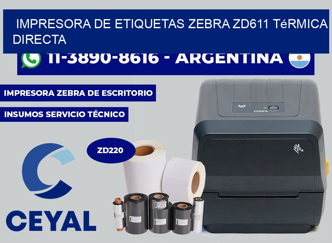 impresora de etiquetas zebra ZD611 térmica directa