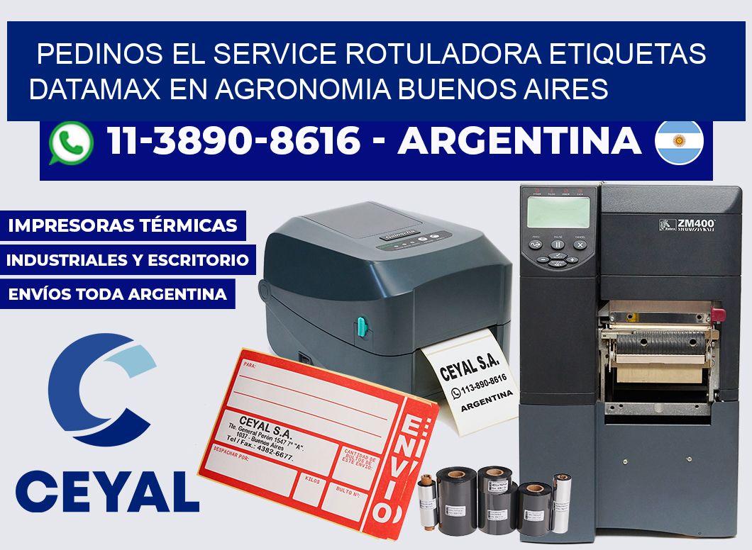 pedinos el service rotuladora etiquetas Datamax en Agronomia Buenos Aires
