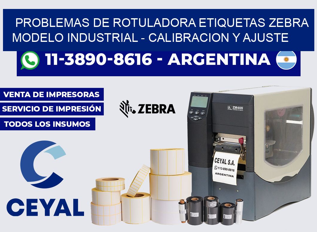 problemas de rotuladora etiquetas ZEBRA modelo industrial - Calibracion y Ajuste