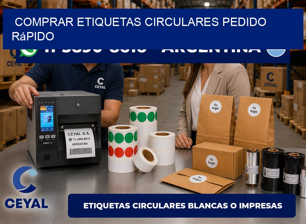 COMPRAR ETIQUETAS CIRCULARES Pedido rápido