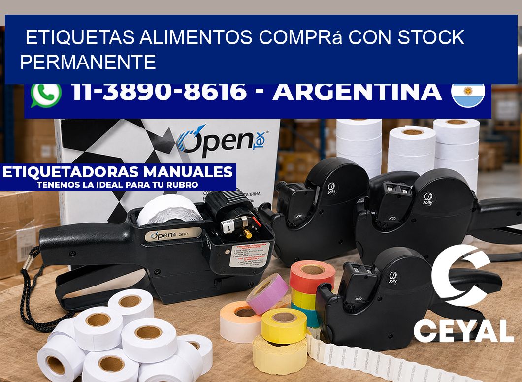 ETIQUETAS ALIMENTOS Comprá con stock permanente