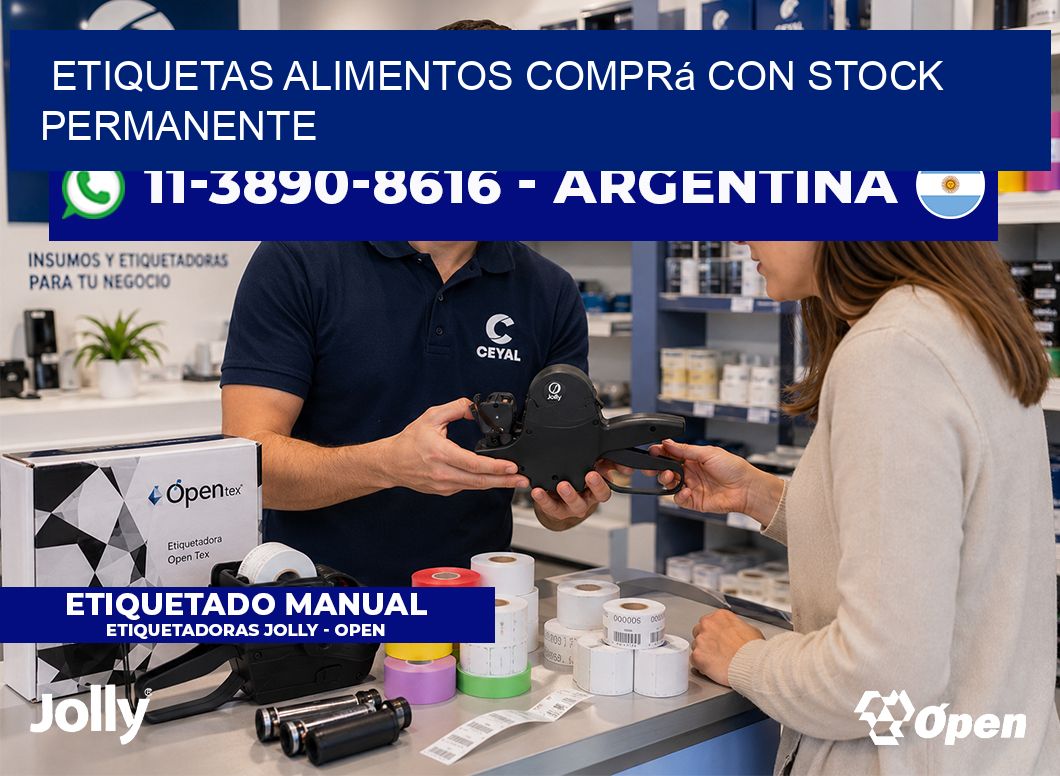 ETIQUETAS ALIMENTOS Comprá con stock permanente