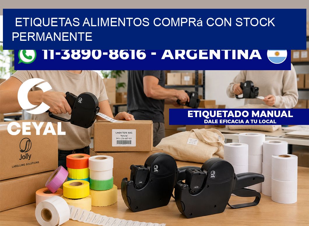 ETIQUETAS ALIMENTOS Comprá con stock permanente