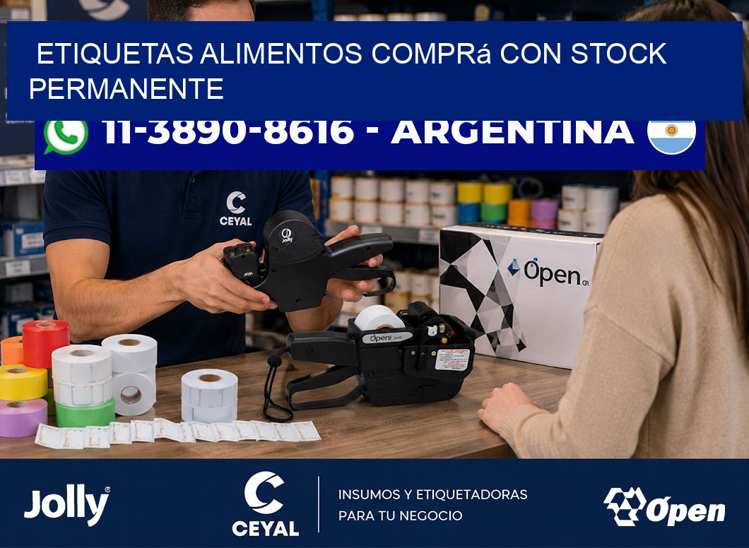 ETIQUETAS ALIMENTOS Comprá con stock permanente