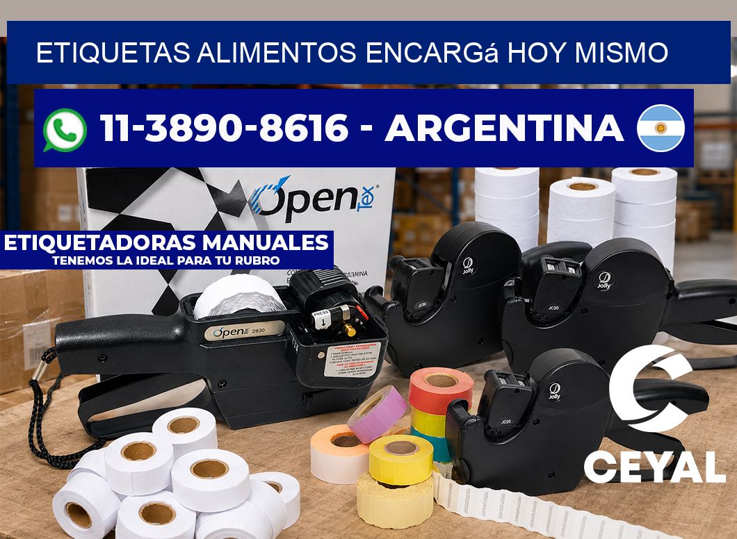 ETIQUETAS ALIMENTOS Encargá hoy mismo