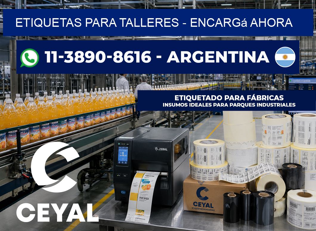 ETIQUETAS PARA TALLERES - Encargá ahora