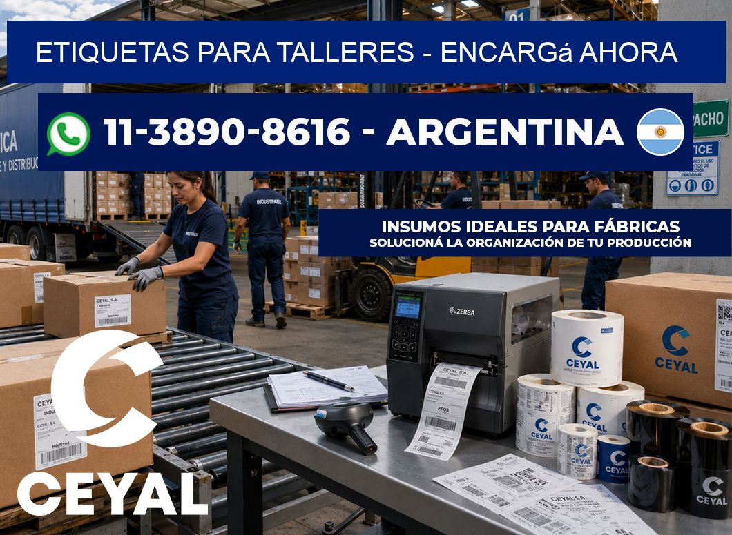 ETIQUETAS PARA TALLERES – Encargá ahora