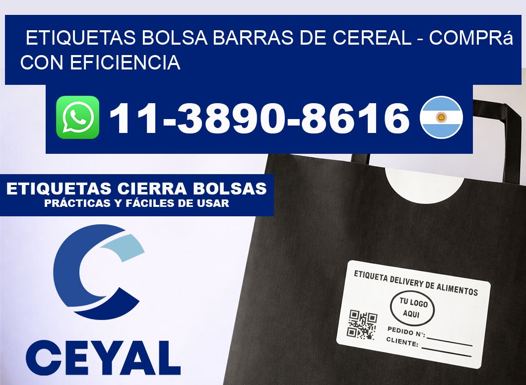 Etiquetas Bolsa barras de cereal - Comprá con eficiencia