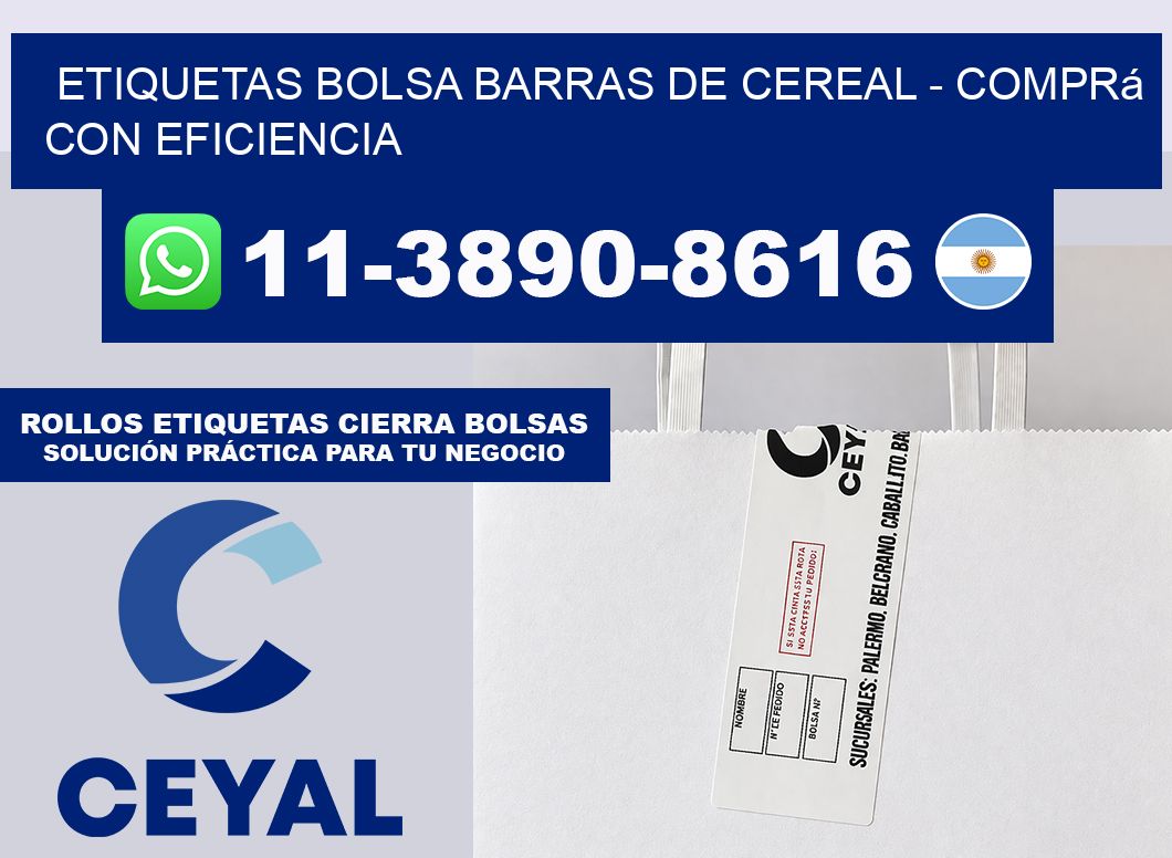 Etiquetas Bolsa barras de cereal – Comprá con eficiencia