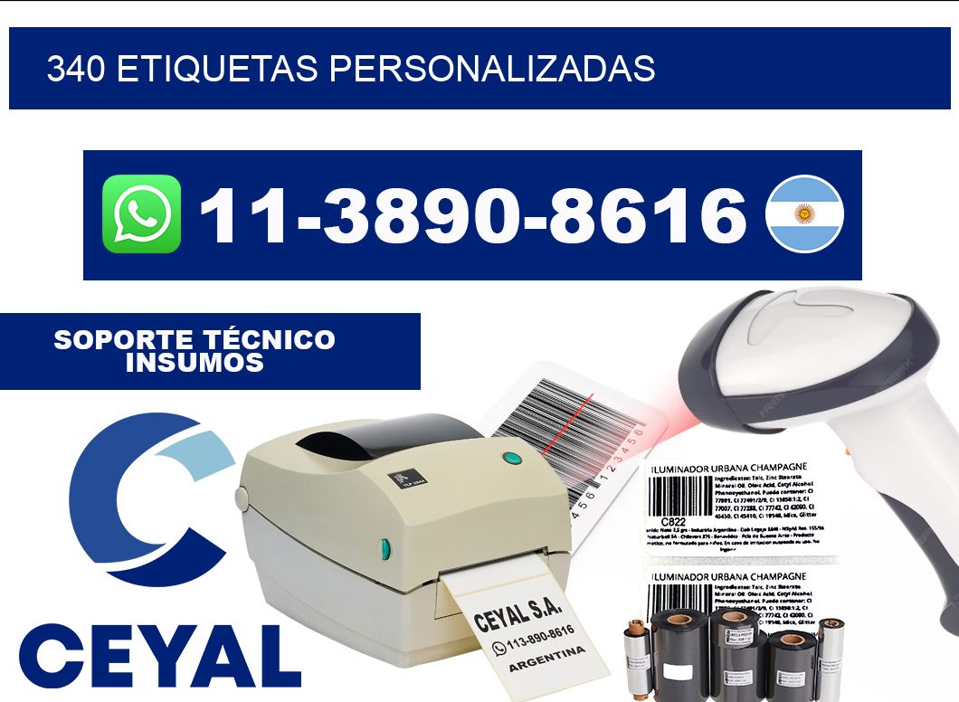 340 ETIQUETAS PERSONALIZADAS