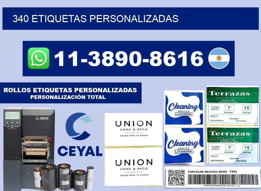 340 ETIQUETAS PERSONALIZADAS
