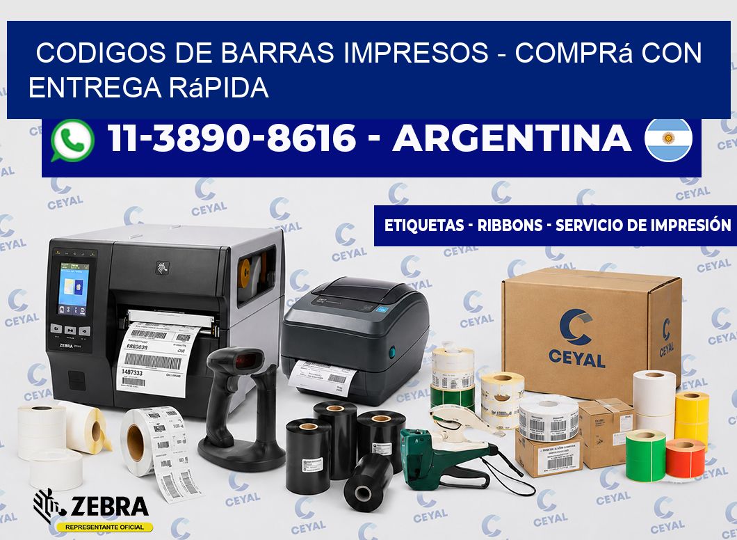 CODIGOS DE BARRAS IMPRESOS - Comprá con entrega rápida