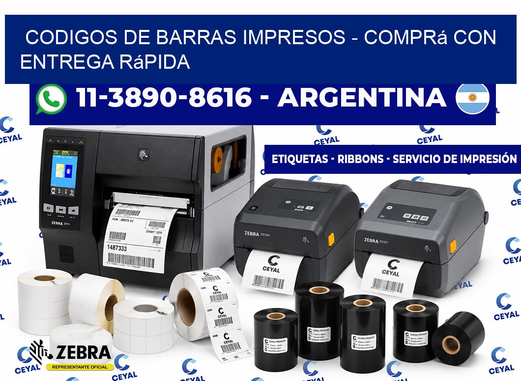CODIGOS DE BARRAS IMPRESOS - Comprá con entrega rápida