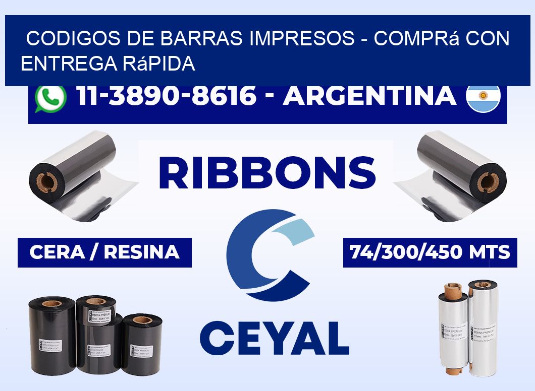 CODIGOS DE BARRAS IMPRESOS - Comprá con entrega rápida